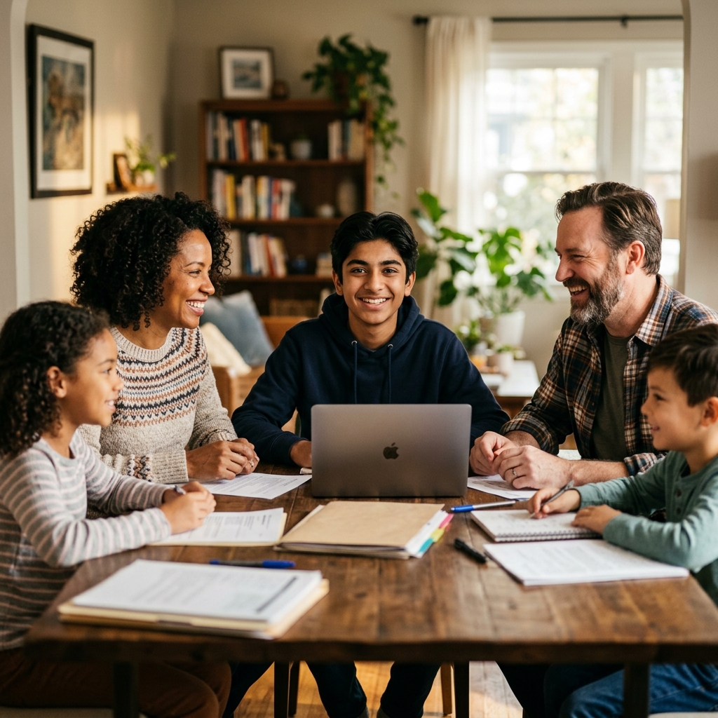 Family with college son